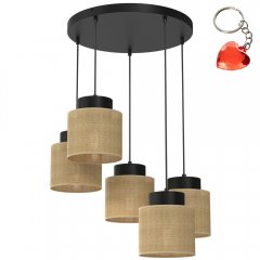 Lampa wisząca pięciopłomienna na okręgu JUTE 5216 Luminex