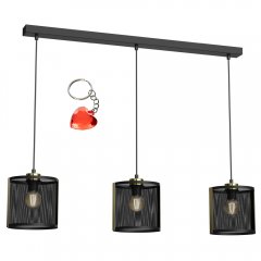 Lampa wisząca potrójna na listwie z siatki metalowej KAGA 4150 Luminex