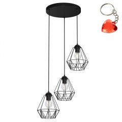 Lampa wisząca potrójna na okręgu z kloszami drucianymi BERGEN 606 Luminex