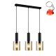 Lampa wisząca Sardo PND-5581-3-BK+AMB Italux