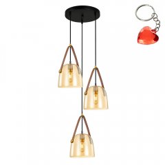Lampa wisząca SOLTA PND-24342-3A-BK-AMB Italux