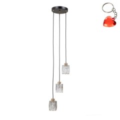 Lampa wisząca TORNO PND-40813-3R-BK-HBR Italux