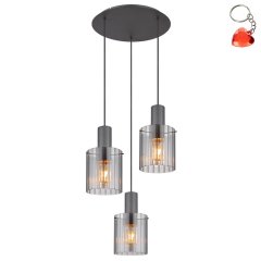 Lampa wisząca z kloszami ryflowanymi TULIVAR 15904-3HR Globo