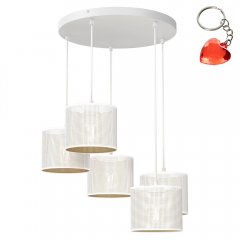 Pięciopunktowa lampa wisząca ażurowa na okręgu LOFT SHADE 5269 Luminex