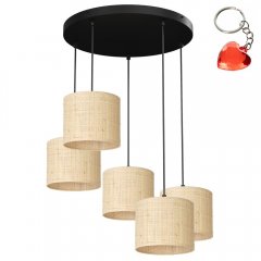 Pięciopunktowa lampa wisząca na okręgu RATTAN 5283 Luminex