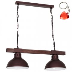 Podwójna lampa wisząca na drewnianej belce HAKON 9053 Luminex