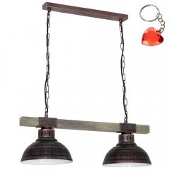 Podwójna lampa wisząca na drewnianej belce HAKON 9057 Luminex