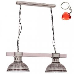 Podwójna lampa wisząca na drewnianej belce HAKON 9061 Luminex