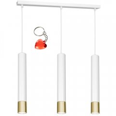 Potrójna biała lampa wisząca tuby na listwie NEST 1563 Luminex