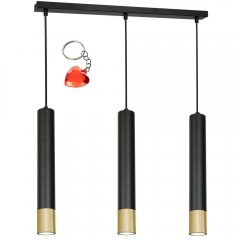 Potrójna czarna lampa wisząca tuby na listwie NEST 1566 Luminex