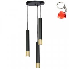 Potrójna czarna lampa wisząca tuby na okręgu NEST 1567 Luminex