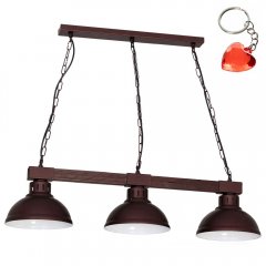 Potrójna lampa wisząca na drewnianej belce HAKON 9054 Luminex