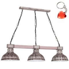 Potrójna lampa wisząca na drewnianej belce HAKON 9062 Luminex