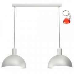 Szara metalowa lampa wisząca 2-punktowa nad stół HANDA 4304 Luminex