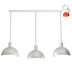 Szara metalowa lampa wisząca 3-punktowa nad stół HANDA 4305 Luminex