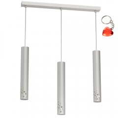 Szara potrójna lampa wisząca tuby na listwie TIBIA BUBLE 5742 Luminex