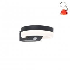 Lampa natynkowa ścienna LED 12W solarna z czujnikiem RUNDA SOLAR 6915801335 Lutec