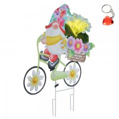 Lampa solarna dogruntowa LED 20x0,06W Krasnal na rowerze z kwiatami SOLAR 36318 Globo