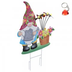 Lampa solarna dogruntowa LED 5x0,06W Krasnal z kwiatami i motylami SOLAR 36317 Globo