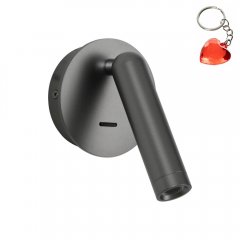 Kinkiet LED 2,5W z reflektorkiem i włącznikiem CARDA WL-64834-1-GR Italux