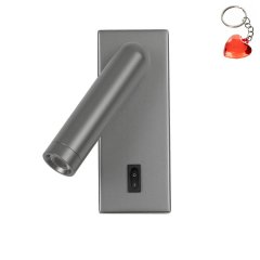 Kinkiet LED 2,5W z reflektorkiem i włącznikiem NOVA WL-46376-1-GR Italux