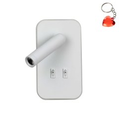 Kinkiet LED 8W z reflektorkiem i włącznikiem DORIA WL-83957-1-WH Italux