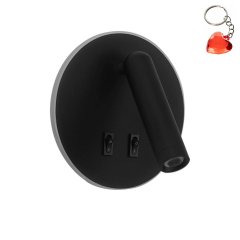 Kinkiet LED 8W z reflektorkiem i włącznikiem FURLA WL-53742-1-BK Italux
