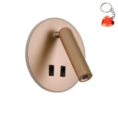 Kinkiet LED 8W z reflektorkiem i włącznikiem FURLA WL-53742-1-GD Italux
