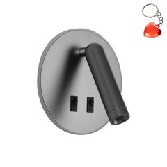 Kinkiet LED 8W z reflektorkiem i włącznikiem FURLA WL-53742-1-GR Italux