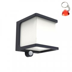 Lampa solarna zewnętrzna ścienna LED 8W z czujnikiem ruchu DOBLO 6940101125 Lutec