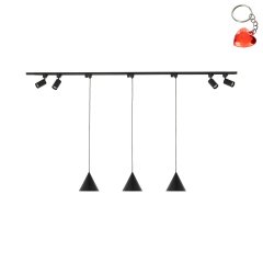 Zestaw jednofazowy z reflektorkami i lampa wiszącymi TRACER SET CONO BLACK 148 10608 TK Lighting