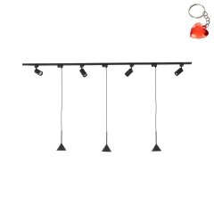 Zestaw jednofazowy z reflektorkami i lampa wiszącymi TRACER SET CONO MINI BLACK 144 10604 TK Lighting