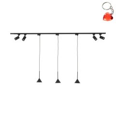 Zestaw jednofazowy z reflektorkami i lampa wiszącymi TRACER SET CONO MINI BLACK 153 10613 TK Lighting