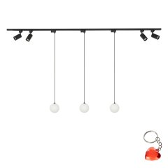 Zestaw jednofazowy z reflektorkami i lampa wiszącymi TRACER SET MARTIN BLACK 155 10615 TK Lighting