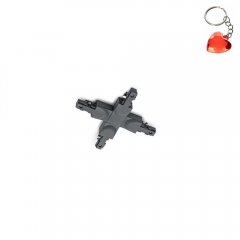 Łącznik typu "X" do szynoprzewodu 2-obwodowego czarny DUOLINE 702432 Trio