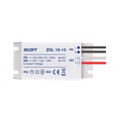 Zasilacz napięciowy 10V typ ZOL19-10 do opraw LED 19W 10V DC 1,9A SKOFF