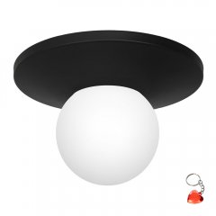 Czarny plafon z białym okrągłym kloszem TALLER 3138 Luminex