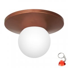 Miedziany plafon z białym okrągłym kloszem TALLER 3140 Luminex