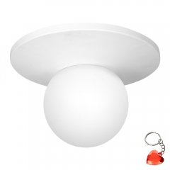 Plafon z białym okrągłym kloszem TALLER 3137 Luminex