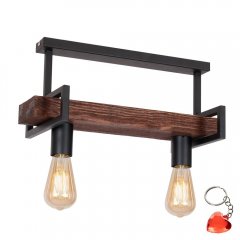 Drewniana lampa sufitowa 2-punktowa HARD 664 Luminex