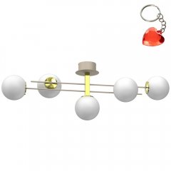 Lampa sufitowa 5-punktowa mleczne kule SATELIT 4619 Luminex