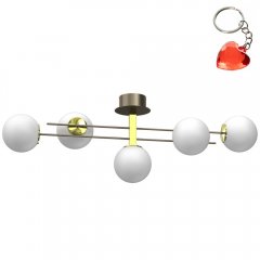 Lampa sufitowa 5-punktowa mleczne kule SATELIT 4624 Luminex