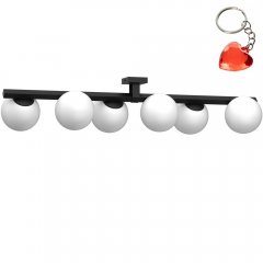 Lampa sufitowa 6-punktowa mleczne kule IDRIS 4627 Luminex