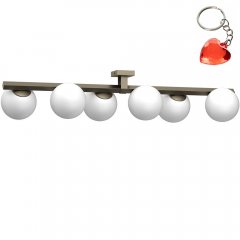 Lampa sufitowa 6-punktowa mleczne kule IDRIS 4633 Luminex
