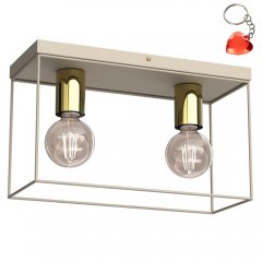 Lampa sufitowa prostokątna klatka 2-punktowa HOMEN 4337 Luminex