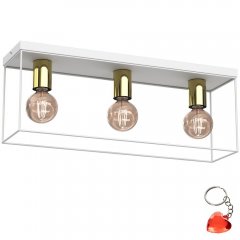 Lampa sufitowa prostokątna klatka 3-punktowa HOMEN 4358 Luminex